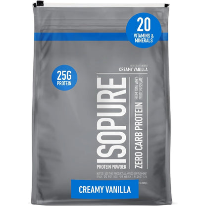 Isopure Protein Powder, Whey Isolate with Vitamin C & Zinc for Immune Support, 25G Protein, Low Carb & Keto Friendly, Flavor: Dutch Chocolate, 62 Servings, 4.5 Pounds (Packaging May Vary)