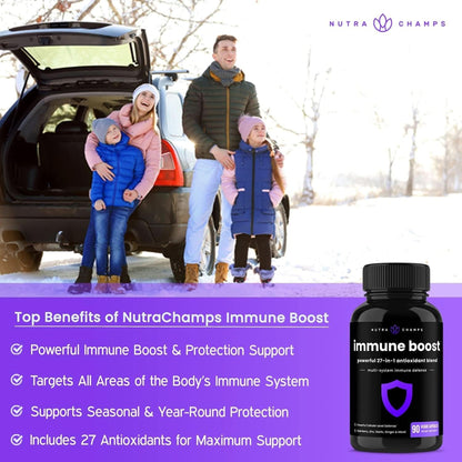 27 in 1 Immune Support Supplement | Antioxidant Immune Boosters for Adults | 90 Immune Defense Capsules | 1000Mg Vitamin C, 5000 IU D3, Elderberry, Zinc, 1 Billion CFU Probiotics & More (2 Pack)