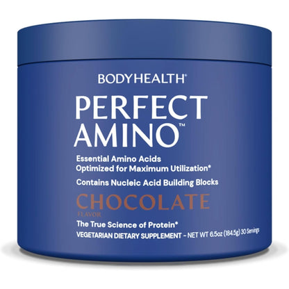 Bodyhealth Perfectamino Powder - BCAA and EAA Powder for Pre and Post Workout - Amino Acid Energy Drink Powder for Men and Women to Support Lean Muscle and Recovery - Mixed Berry - 30 Servings