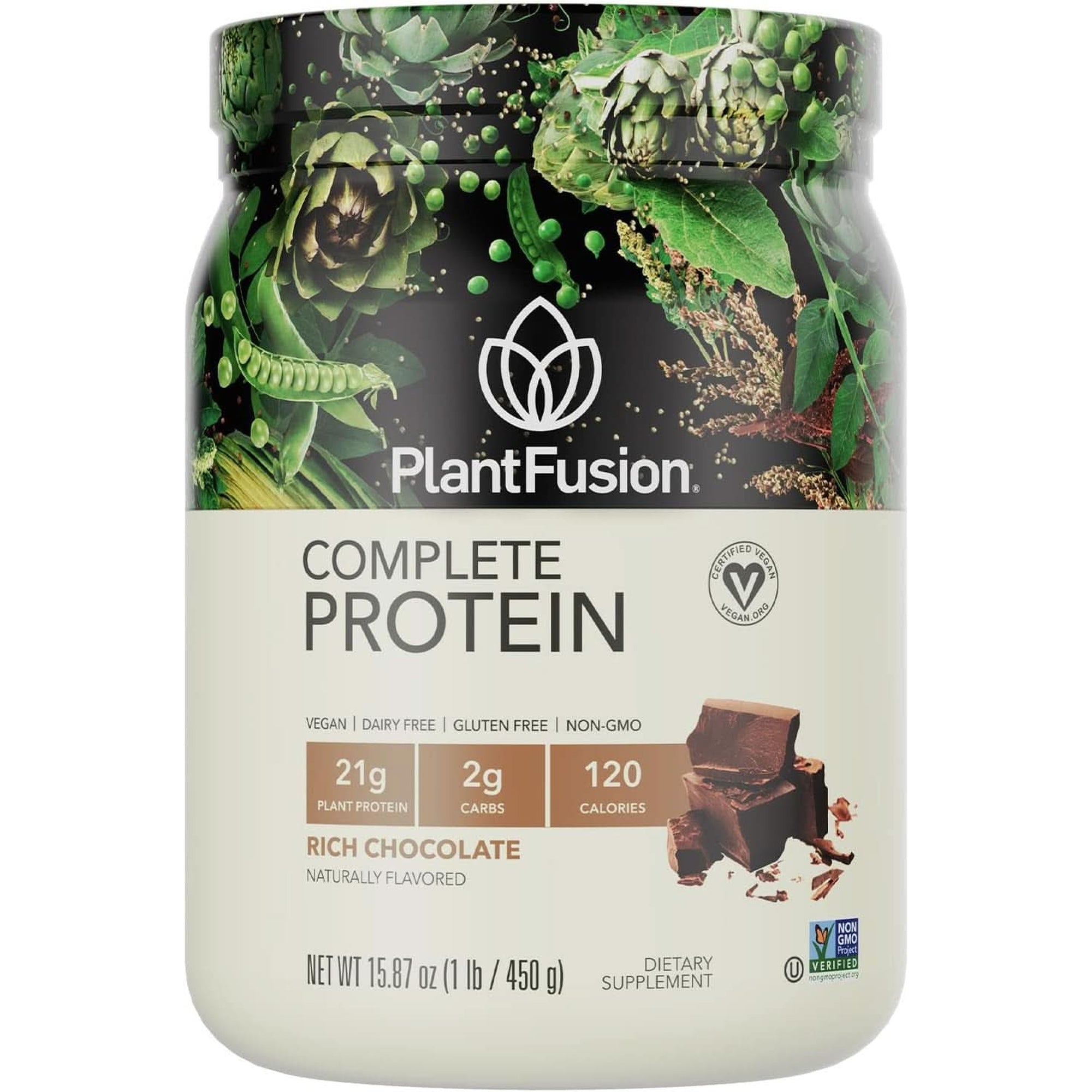 Plantfusion Complete Vegan Protein Powder - Plant Based Protein Powder with Bcaas, Digestive Enzymes and Pea Protein - Keto, Gluten Free, Soy Free, Non-Dairy, No Sugar, Non-Gmo - Vanilla Bean 2 Lb