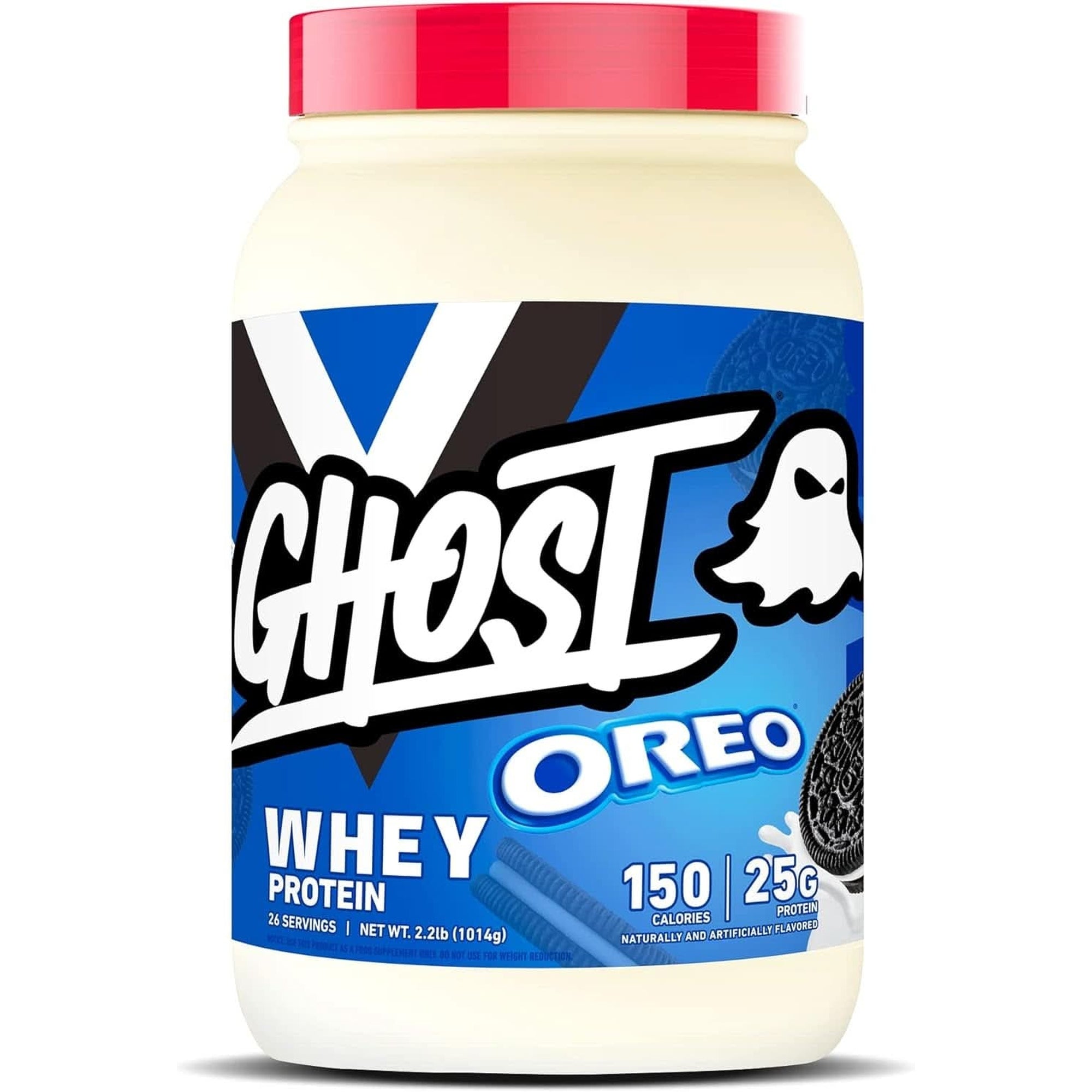 GHOST Whey Protein Powder, Chips Ahoy - 2LB Tub, 25G of Protein - Chocolate Chip Cookie Flavored Isolate, Concentrate & Hydrolyzed Whey Protein Blend