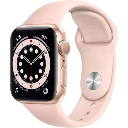 Apple Watch Series 6 (GPS, 40Mm) - Gold Aluminum Case with Pink Sand Sport Band (Renewed)