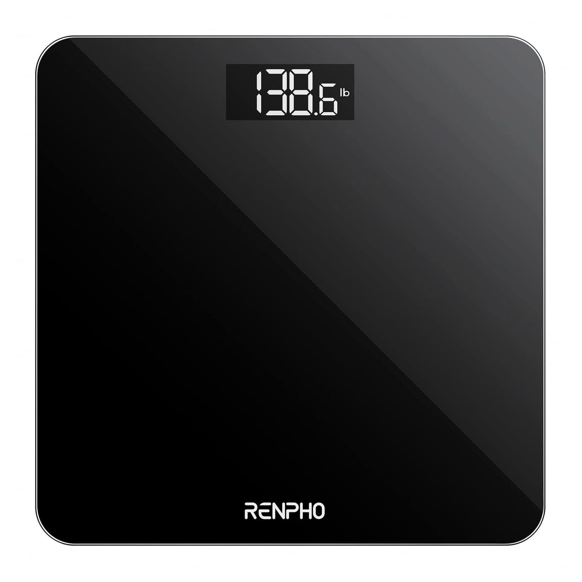 RENPHO Scale for Body Weight, Digital Bathroom Scale with Backlit LED Display, Highly Accurate & Measures Weight up to 400 Lb/180Kg, Batteries Included, Black-Core 1S