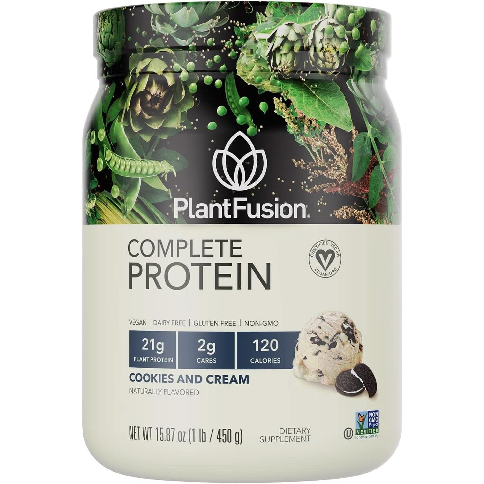 Plantfusion Complete Vegan Protein Powder - Plant Based Protein Powder with Bcaas, Digestive Enzymes and Pea Protein - Keto, Gluten Free, Soy Free, Non-Dairy, No Sugar, Non-Gmo - Vanilla Bean 2 Lb