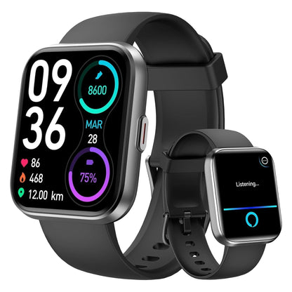 Smart Watches for Men Women, Alexa Built-In Fitness Watch with 1.8" LCD Screen & Bluetooth Call (Make/Answer), Heart Rate/Spo2/Sleep Monitor, 100 Sports, IP68 Waterproof Smartwatch for Iphone Android