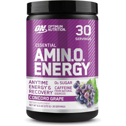 Optimum Nutrition Amino Energy - Pre Workout with Green Tea, BCAA, Amino Acids, Keto Friendly, Green Coffee Extract, Energy Powder - Blue Raspberry, 30 Servings (Packaging May Vary)