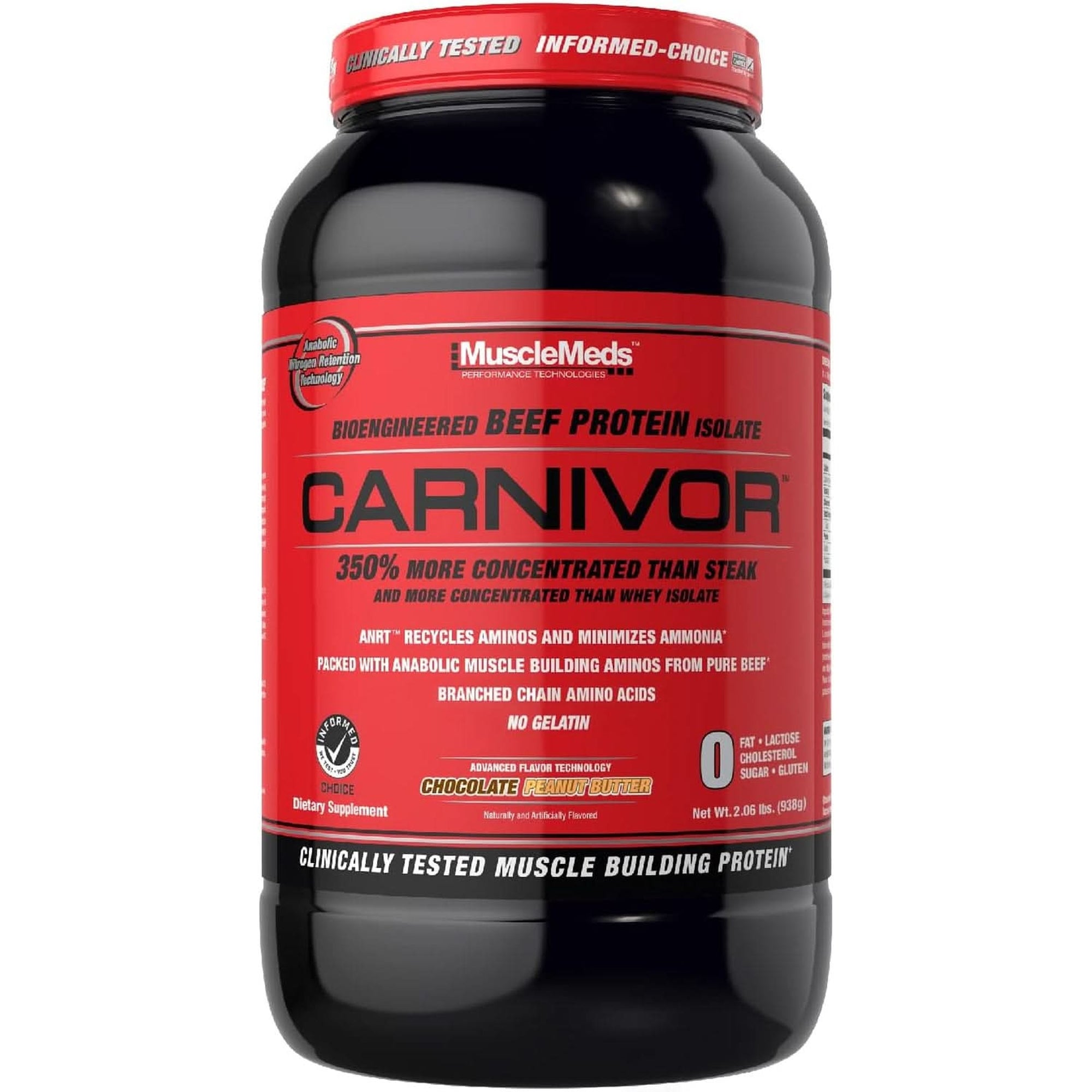 Musclemeds Carnivor Beef Protein Isolate Powder, Chocolate Peanut Butter, 4.14 Pound