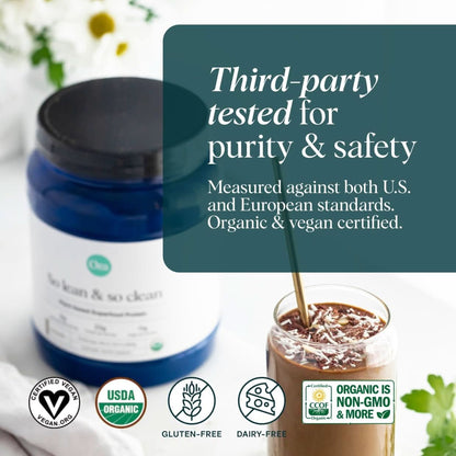 Ora Organic Vegan Protein Powder - 22G Plant Based + Super Food for Women and Men - Chocolate Flavor 20 Servings, Digestive Enzyme, Paleo, Gluten Free