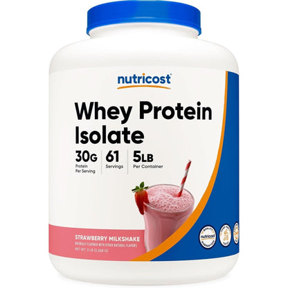 Nutricost Isolate Whey Protein Powder, Vanilla, 5 Pounds