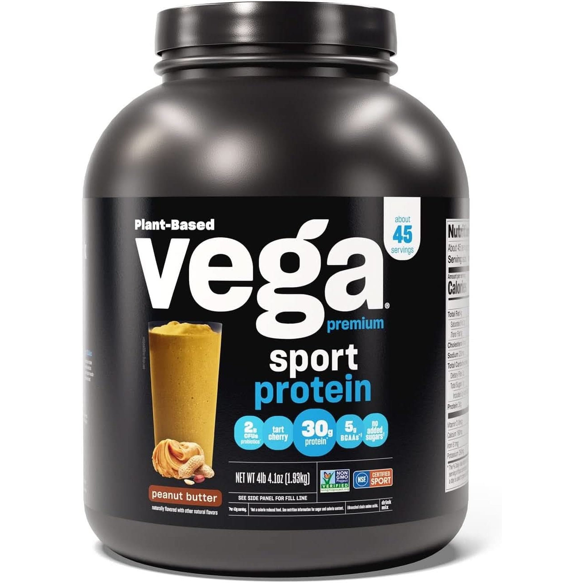 Vega Sport Premium Vegan Protein Powder Chocolate(45 Servings) 30G Plant Based Protein,5G Bcaas,Dairy Free,Gluten Free,Non Gmo,Pea Protein for Women and Men,4Lbs 5.9Oz(Packaging May Vary)