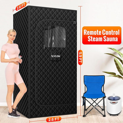 Sauna Box, Portable Steam Sauna, Portable Sauna for Home, Sauna Tent with 2.6L Steamer, 9 Levels, 2.6’ X 2.6’ X 5.9’