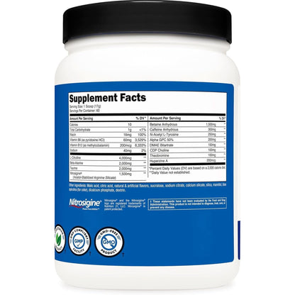 Nutricost Pre-X Xtreme Pre-Workout Complex Powder, Blue Raspberry, 60 Servings, Vegetarian, Non-Gmo and Gluten Free