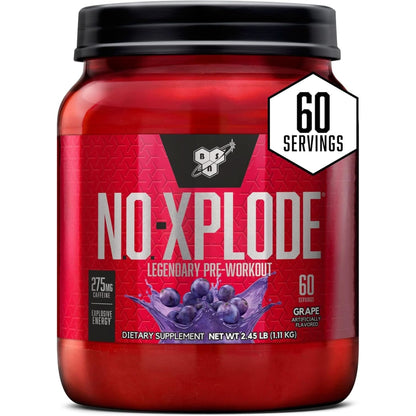 BSN N.O.-XPLODE Pre Workout Supplement with Creatine, Beta-Alanine, and Energy, Flavor: Fruit Punch, 60 Servings