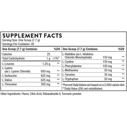 THORNE Amino Complex - Clinically-Validated EAA and BCAA Powder for Pre or Post-Workout - Promotes Lean Muscle Mass and Energy Production - NSF Certified for Sport - Lemon Flavor - 8 Oz - 30 Servings