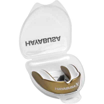 Hayabusa Combat Sports Mouth Guard Youth, Kids and Adult Sizes Comes with Case - White/Red, Adult