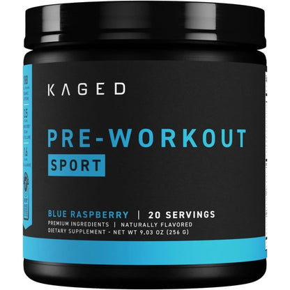 Kaged Pre-Kaged Sport Pre Workout Powder | Blue Razz | Energy Supplement for Endurance | Cardio, Weightlifting Sports Drink | 20 Servings