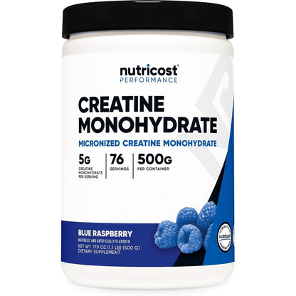 Nutricost Creatine Monohydrate Micronized Powder 500G, 5000Mg per Serv (5G) - Micronized Creatine Monohydrate, 100 Servings, 17.9 Oz