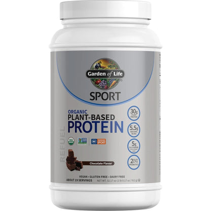 Organic Vegan Protein Powder, Vanilla Protein Powder with Probiotics, Bcaas, 30G Plant Protein, NSF Certified, Gluten Free & Sport, Non GMO, Garden of Life Sport Protein Powder - 19 Servings