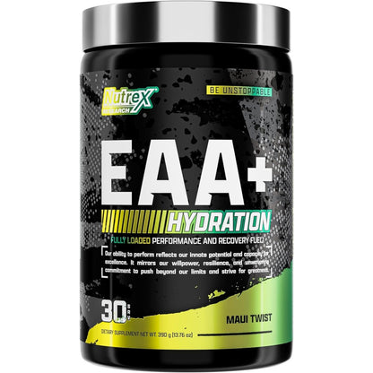 Nutrex Research EAA Hydration | Eaas + BCAA Powder | Muscle Recovery, Strength, Muscle Building, Endurance | 8G Essential Amino Acids + Electrolytes | 30 Servings It'S Mango Time