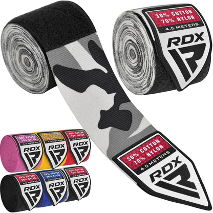 RDX Boxing Hand Wraps Inner Gloves, 180 Inch 4.5M Elasticated Thumb Loop Bandages, Mexican Style under Mitts Wrist Wrap Protection Muay Thai MMA Kickboxing Martial Arts Punching Bag Training Men Women