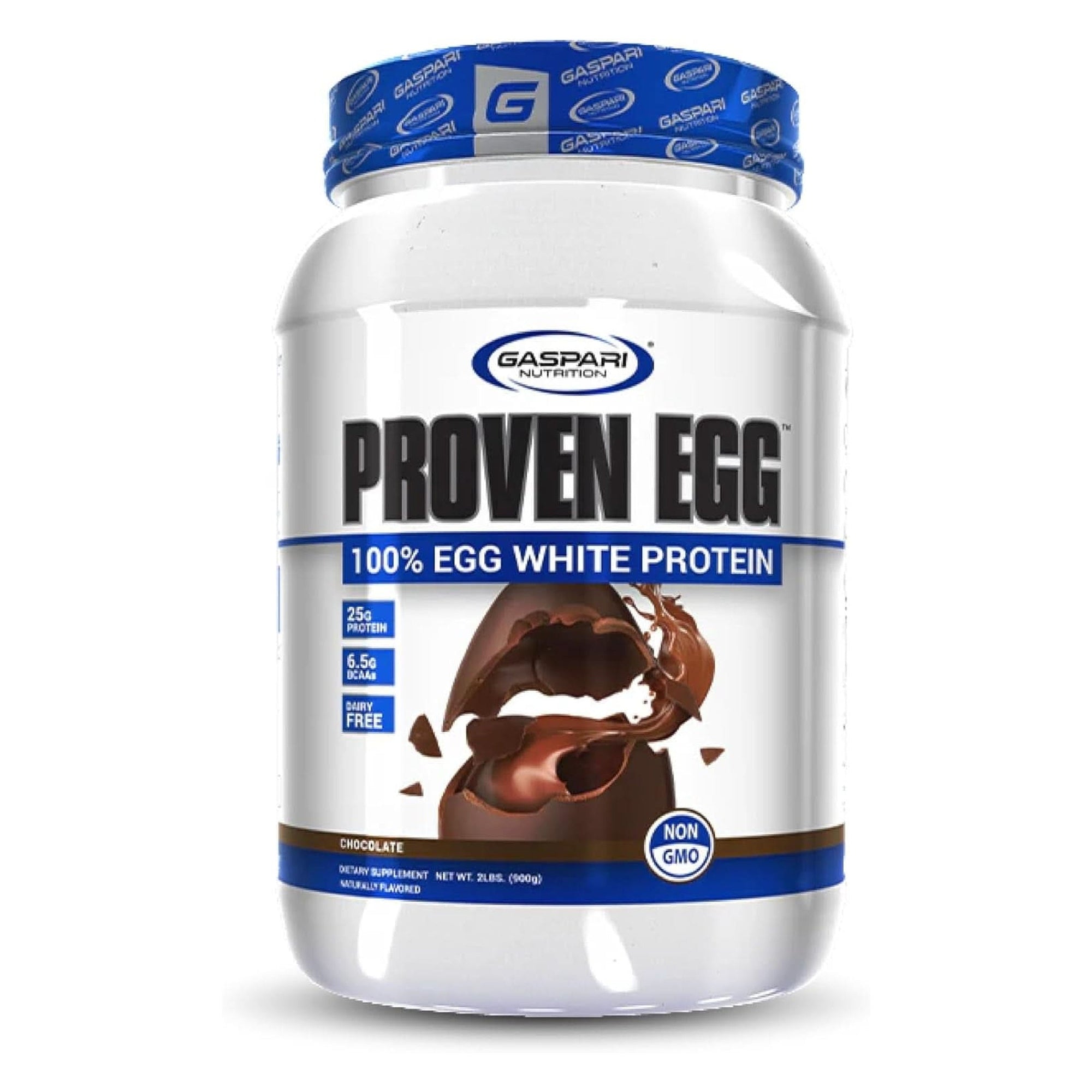 Gaspari Nutrition Proven Egg, 100% Egg White Protein, 25G Protein, Keto Friendly, Dairy Free, Lactose Free, Soy Free (2 Lbs, Chocolate)