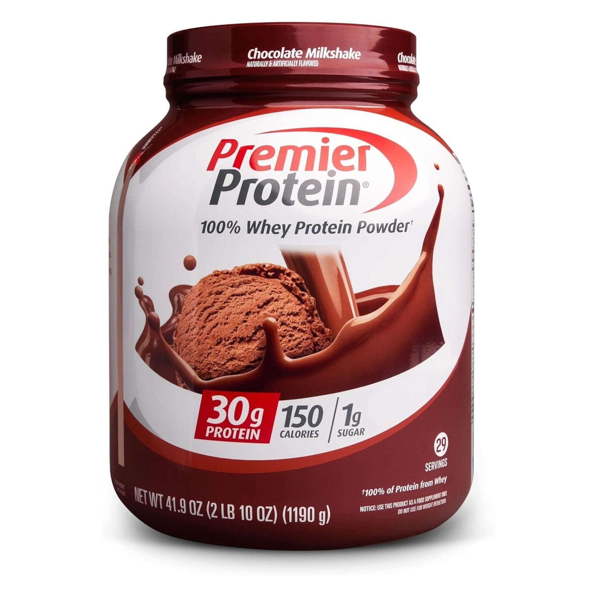 Premier Protein Protein Powder, 30G Protein, 1G Sugar, No Soy Ingredients, Gluten Free, Chocolate Milkshake, 29 Servings, 41.9Oz