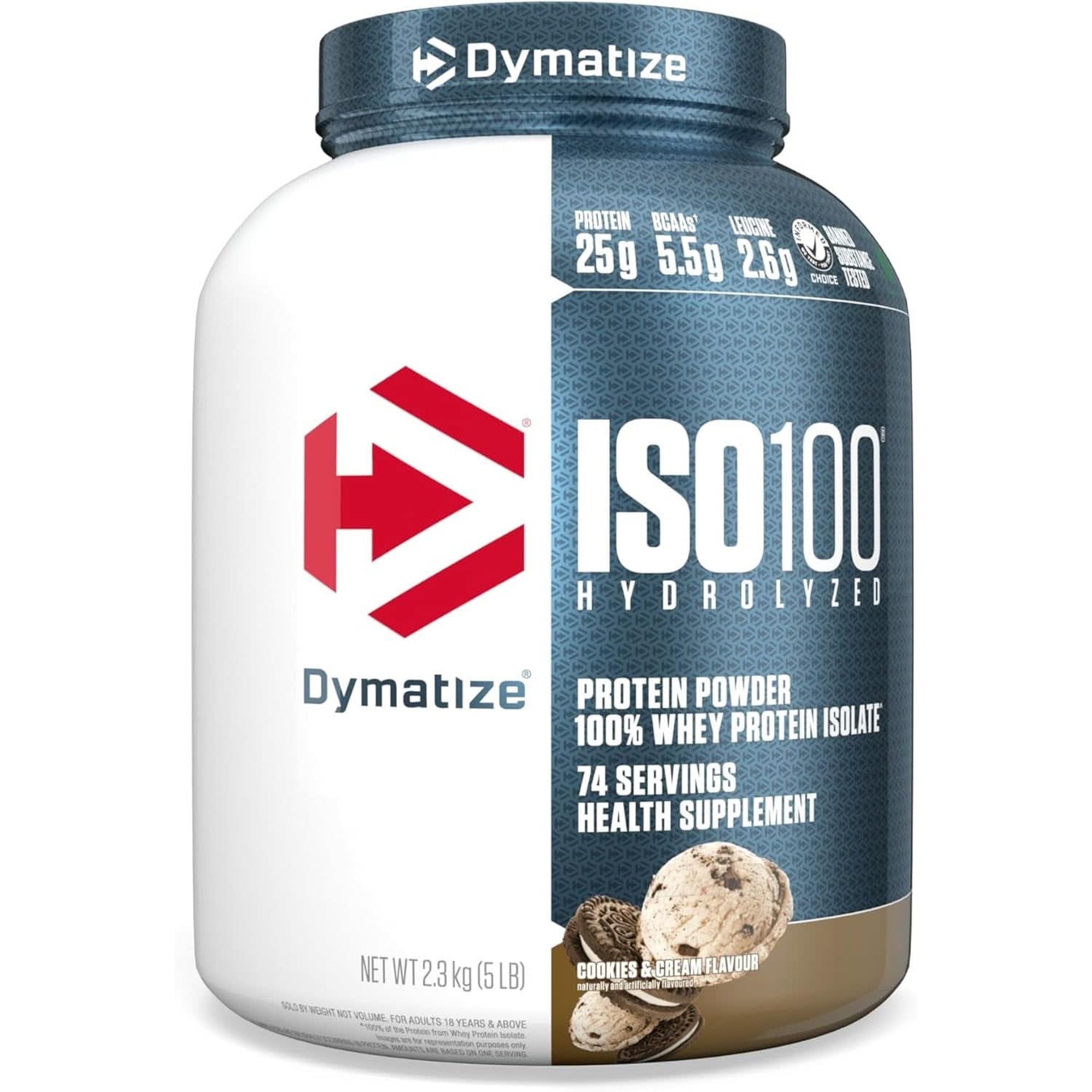 Dymatize ISO 100 Whey Protein Powder with 25G of Hydrolyzed 100% Whey Isolate, Gluten Free, Fast Digesting, Gourmet, 3 Pound, Vanilla, 3 Pound, 48 Oz