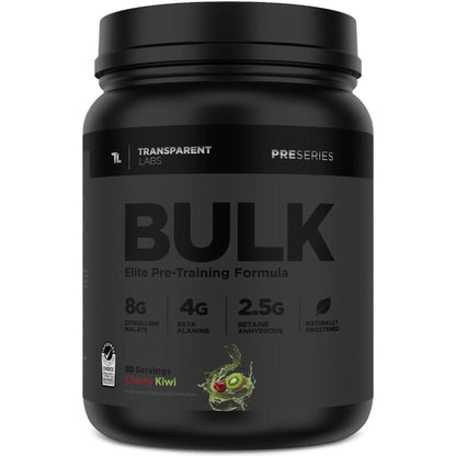 Transparent Labs Bulk Black Pre Workout - Clinically Dosed, Sugar Free Preworkout for Men and Women with Beta Alanine Powder, Citrulline Malate, & Caffeine Powder- 30 Servings, Black Cherry