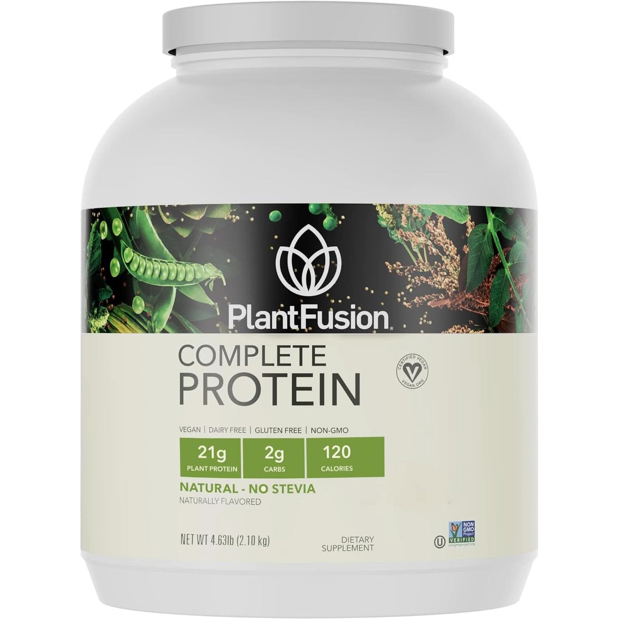 Plantfusion Complete Vegan Protein Powder - Plant Based Protein Powder with Bcaas, Digestive Enzymes and Pea Protein - Keto, Gluten Free, Soy Free, Non-Dairy, No Sugar, Non-Gmo - Vanilla Bean 2 Lb