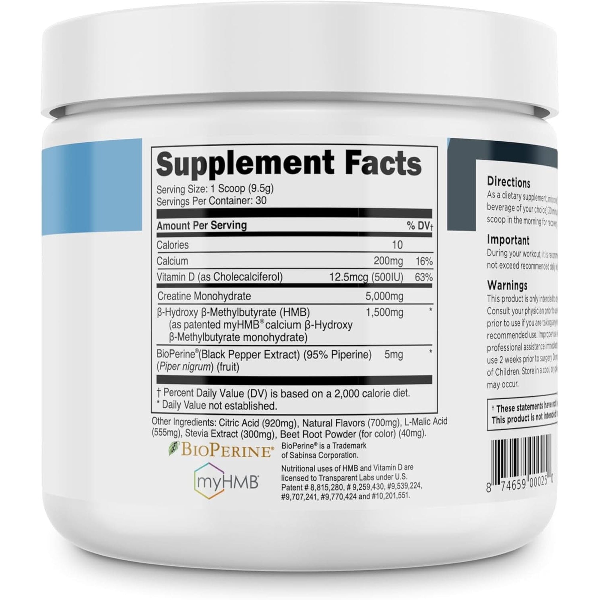 Transparent Labs Creatine HMB - Creatine Monohydrate Powder with HMB for Muscle Growth, Increased Strength, Enhanced Energy Output, and Improved Athletic Performance - 30 Servings, Strawberry Lemonade