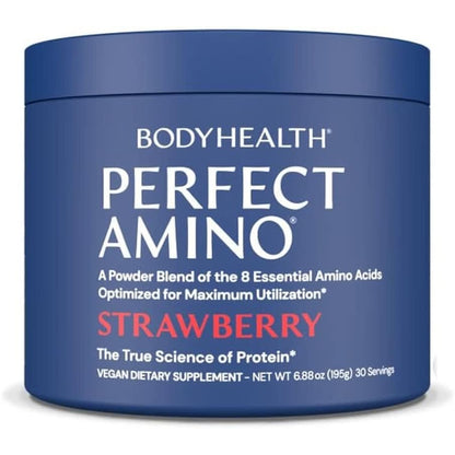 Bodyhealth Perfectamino Powder - BCAA and EAA Powder for Pre and Post Workout - Amino Acid Energy Drink Powder for Men and Women to Support Lean Muscle and Recovery - Mixed Berry - 30 Servings