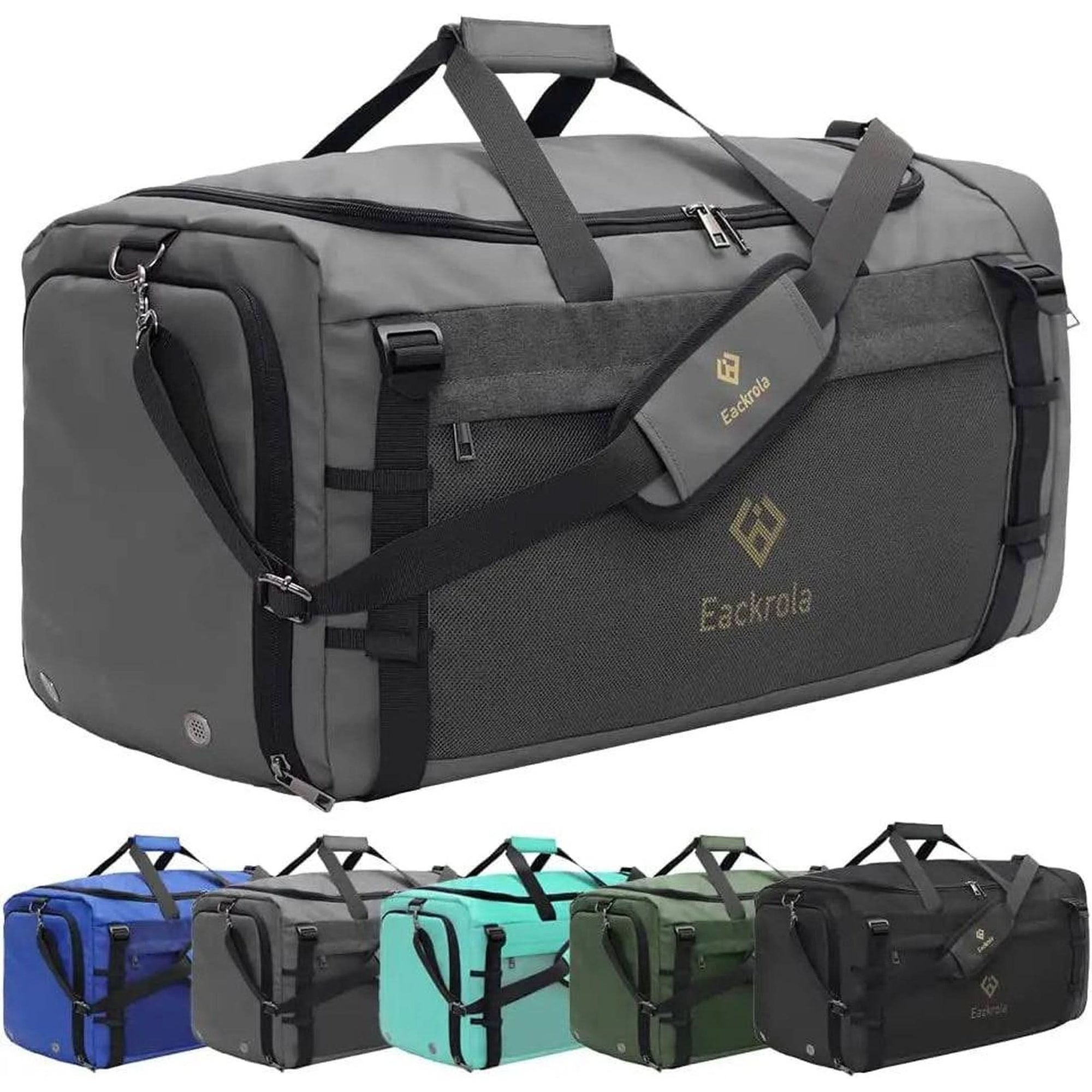 Eackrola Large Sports Gym Bag, Travel Duffel Bag with Wet Pocket & Shoes Compartment