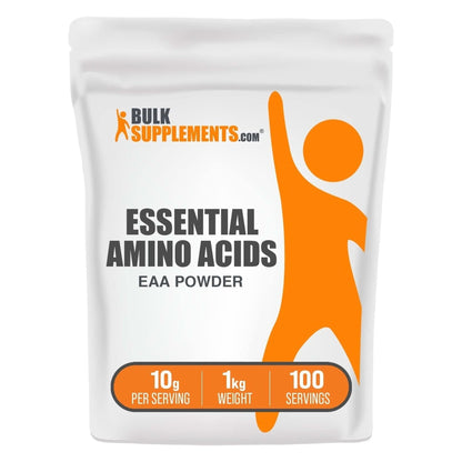 Bulksupplements.Com Essential Amino Acids Powder - Essential Amino Acids Supplement, EAA Powder - Unflavored & Gluten Free, 10G of Eaas Amino Acids per Serving, 1Kg (2.2 Lbs) (Pack of 1)