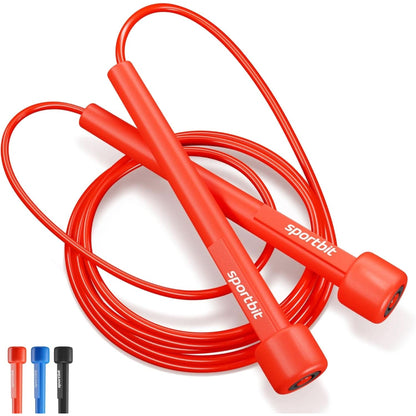 SPORTBIT Adjustable Jump Rope for Fitness - Jumping Rope for Women, Men. Skipping Rope for Workout, Boxing, Exercise. Speed Jump Rope for Adults