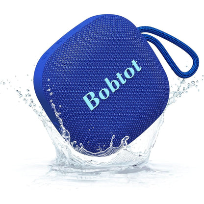 Bobtot Portable Bluetooth Speakers Wireless Speaker - Waterproof Mini Shower Speaker with 16 Hours Playtime, Loud Stereo Sound, Rich Bass, TWS, Built-In Mic for Home Travel Sport, Black