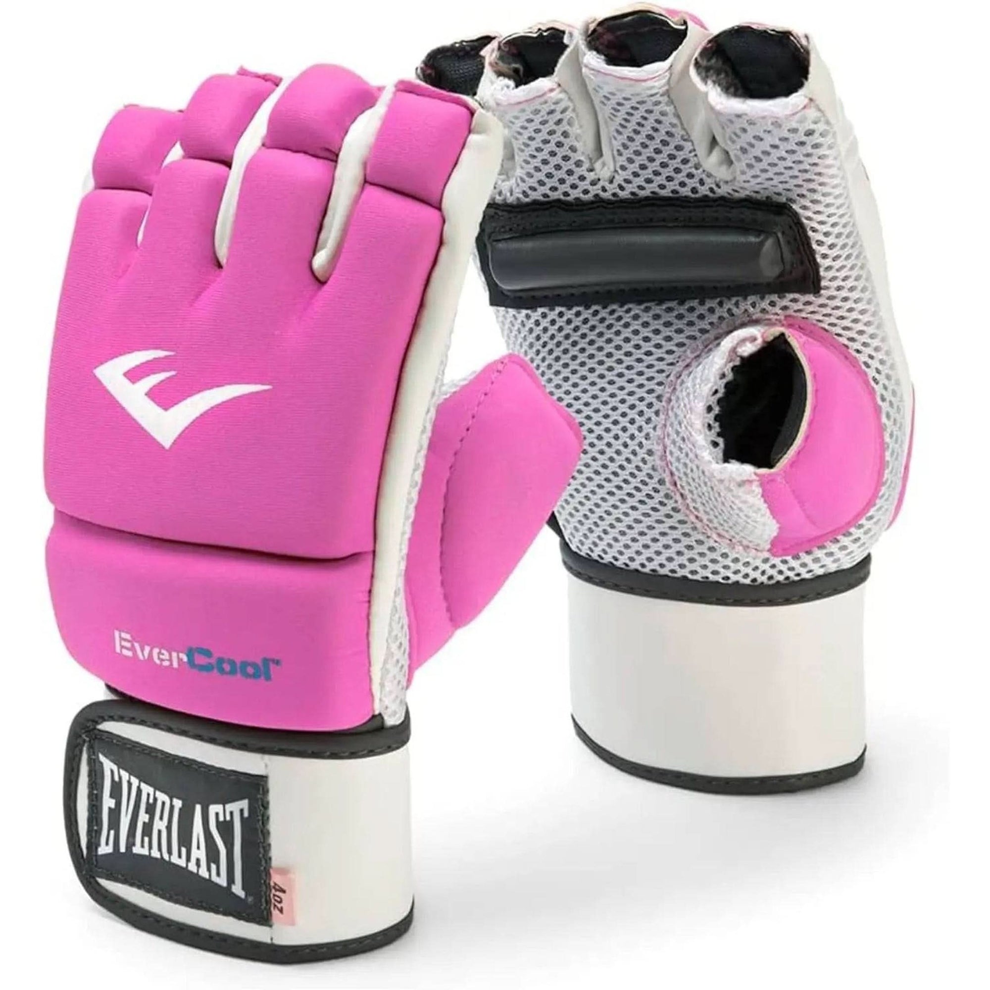 Everlast Evercool Breathable and Comfortable Full Wristwrap Support Neoprene MMA Kickboxing Gloves with Mesh Palm and Knuckle Padding, Pink