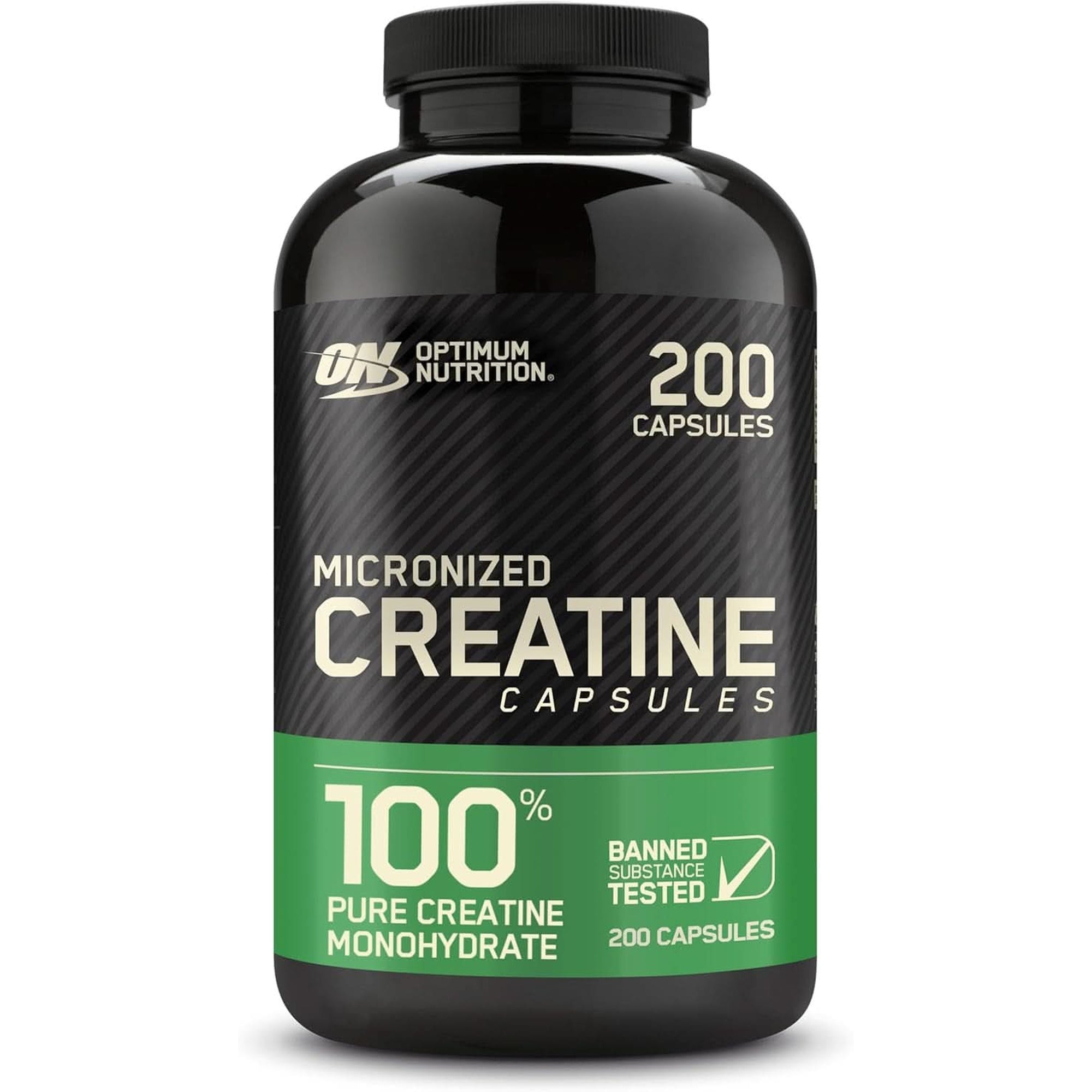 Optimum Nutrition Micronized Creatine Monohydrate Capsules, Keto Friendly, 2500Mg, 100 Capsules