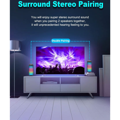 Bluetooth Speaker, Wireless Portable, HD Stereo Sound,With Cool Dynamic LED Lights, IPX4 Waterproof, BT5.3, Dual Surround Pairing, Him Her Man Teens Electronic Gadgets Gifts, for Outdoor Camping Party