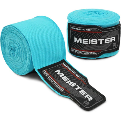 Meister Adult 180" Semi-Elastic Hand Wraps for MMA & Boxing Pair