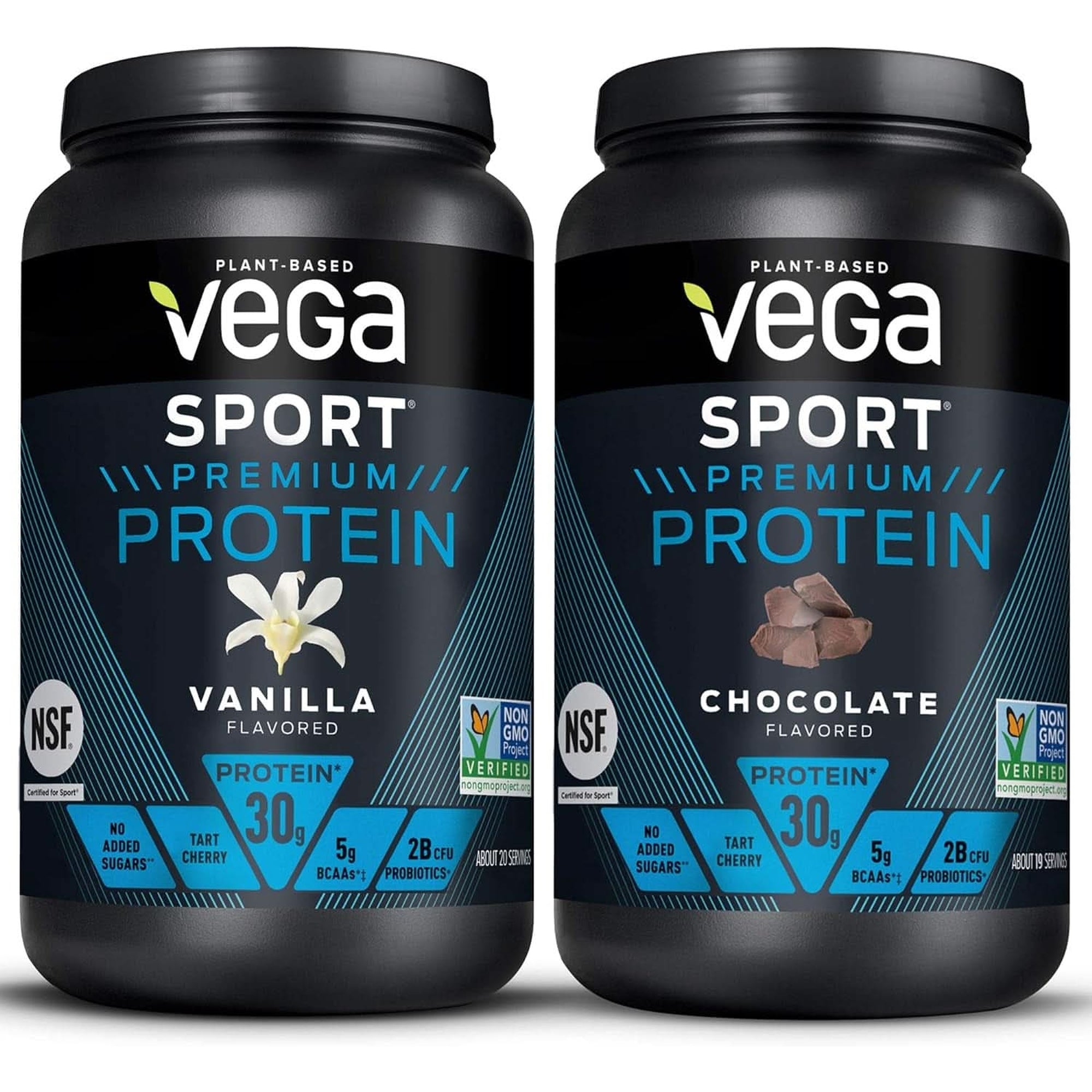 Vega Premium Sport Protein Chocolate Protein Powder, Vegan, Non GMO, Gluten Free Plant Based Protein Powder Drink Mix, NSF Certified for Sport, 29.5 Oz