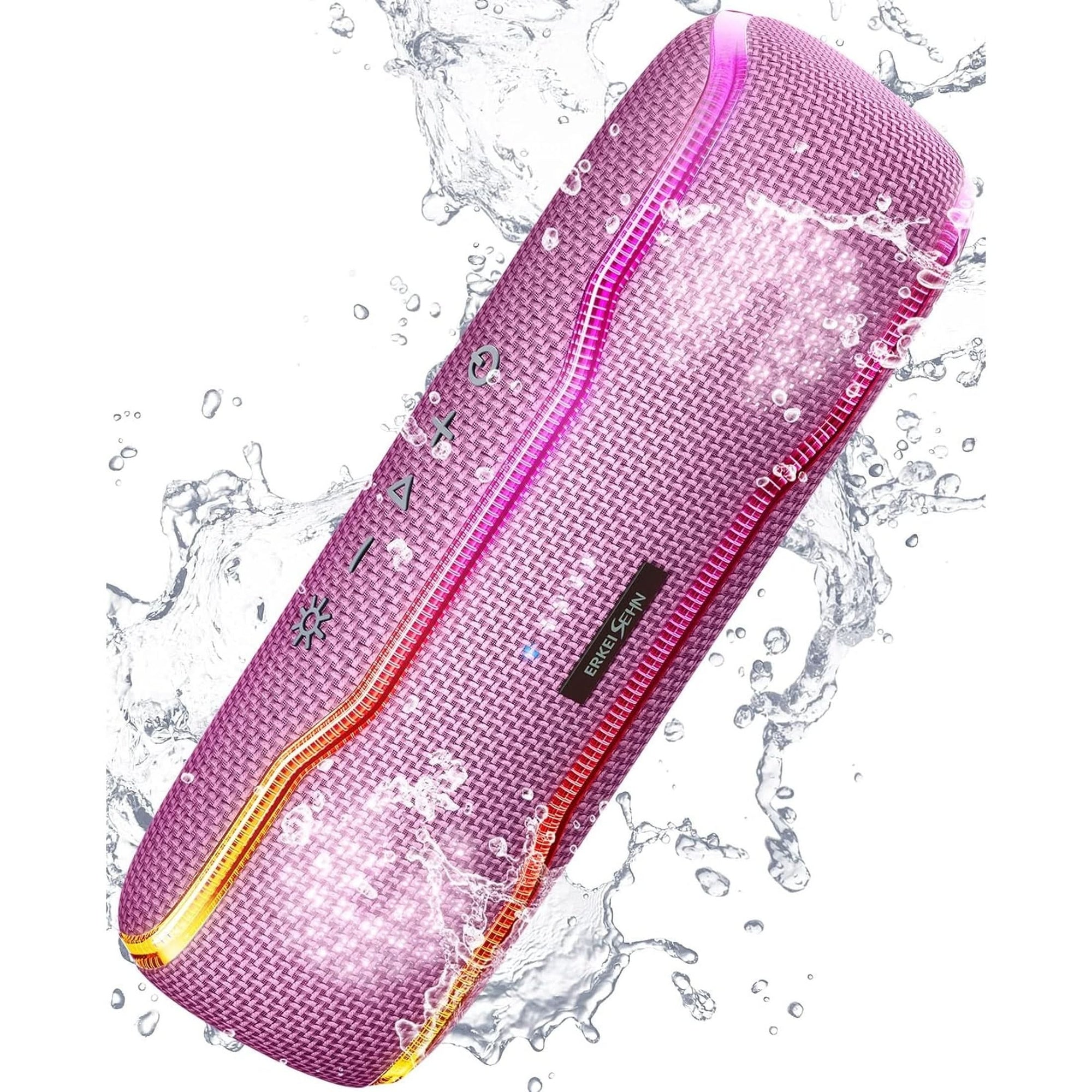 Portable Bluetooth Speaker, IPX7 Waterproof Wireless Speaker with Colorful Flashing Lights, 25W Super Bass 24H Playtime, 100Ft Range, TWS Pairing for Outdoor, Home, Party, Beach, Travel