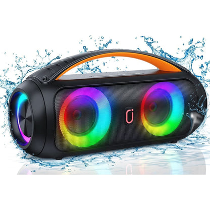 Portable Bluetooth Speaker, Loud Boombox Speaker with Subwoofer, Powerful Deep Bass Stereo Sound, IP65 Waterproof, Wireless Outdoor Speaker for Camping, Beach, Party, Support TWS/USB/TF Card/Aux