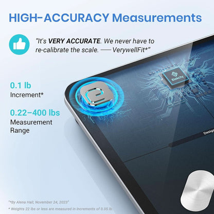 Etekcity Smart Scale for Body Weight FSA HSA Store Eligible, Bathroom Digital Weighing Scale with BMI, Body Fat, Muscle Mass, Accurate Bluetooth Home User Health Equipment Sync Apps