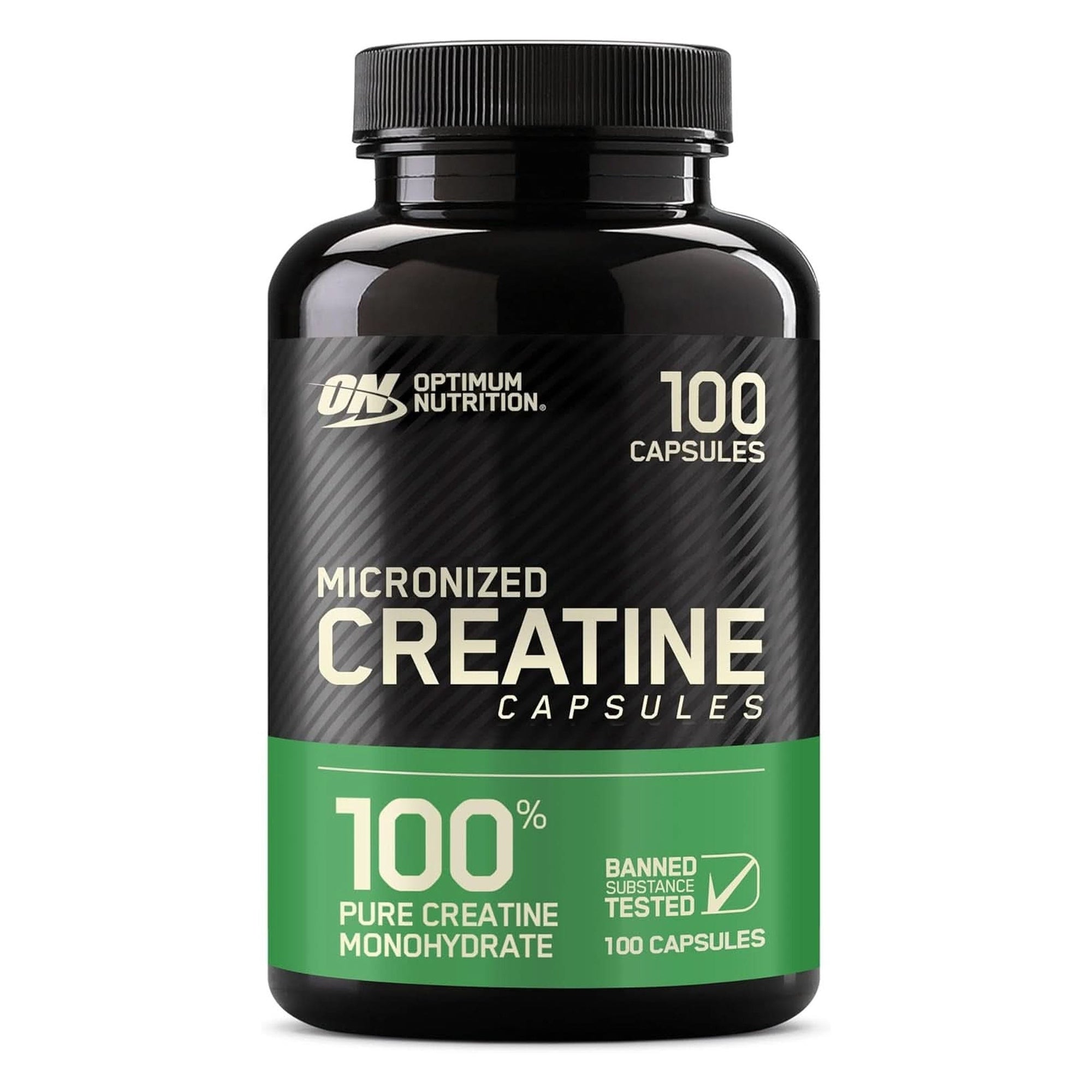 Optimum Nutrition Micronized Creatine Monohydrate Capsules, Keto Friendly, 2500Mg, 100 Capsules