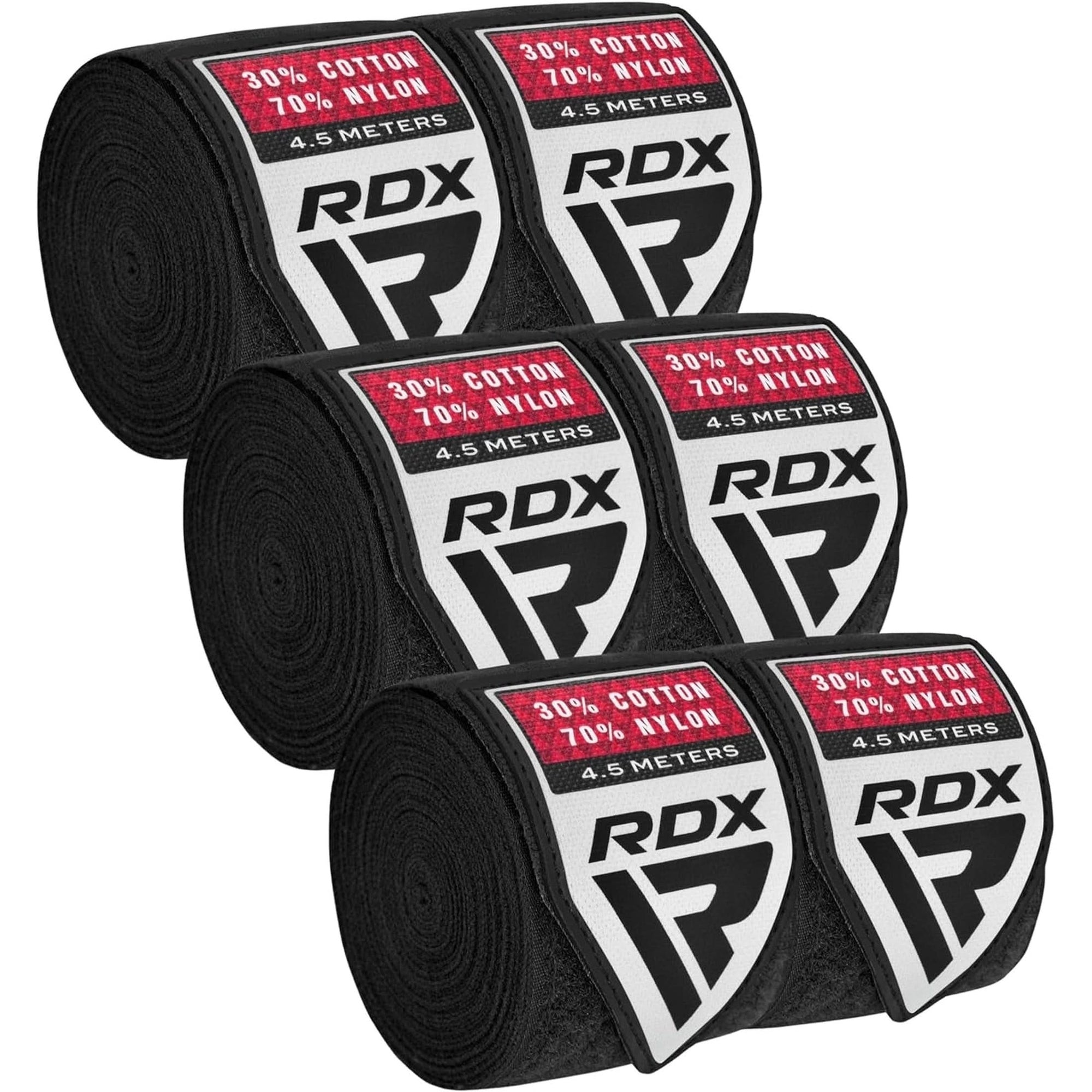 RDX Boxing Hand Wraps Inner Gloves, 180 Inch 4.5M Elasticated Thumb Loop Bandages, Mexican Style under Mitts Wrist Wrap Protection Muay Thai MMA Kickboxing Martial Arts Punching Bag Training Men Women