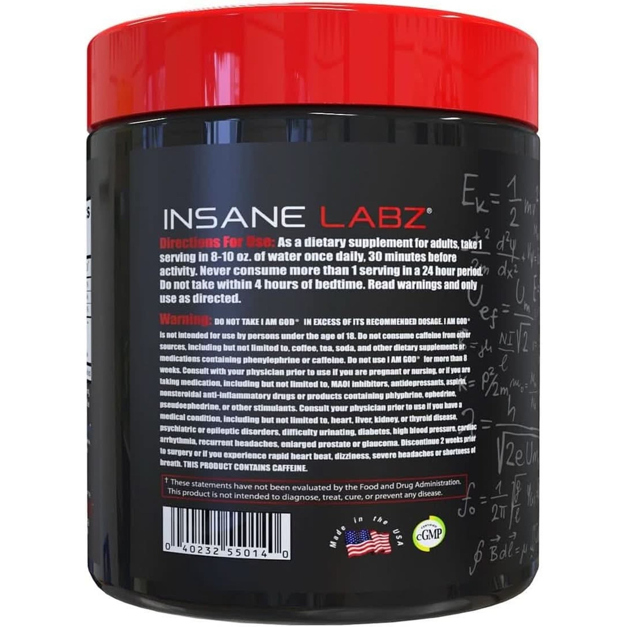 Insane Labz I Am God Pre Workout, High Stim Pre Workout Powder Loaded with Creatine and DMAE Bitartrate Fueled by Ampiberry, Energy Focus Endurance Muscle Growth,25 Srvgs,Drink Ye All of It