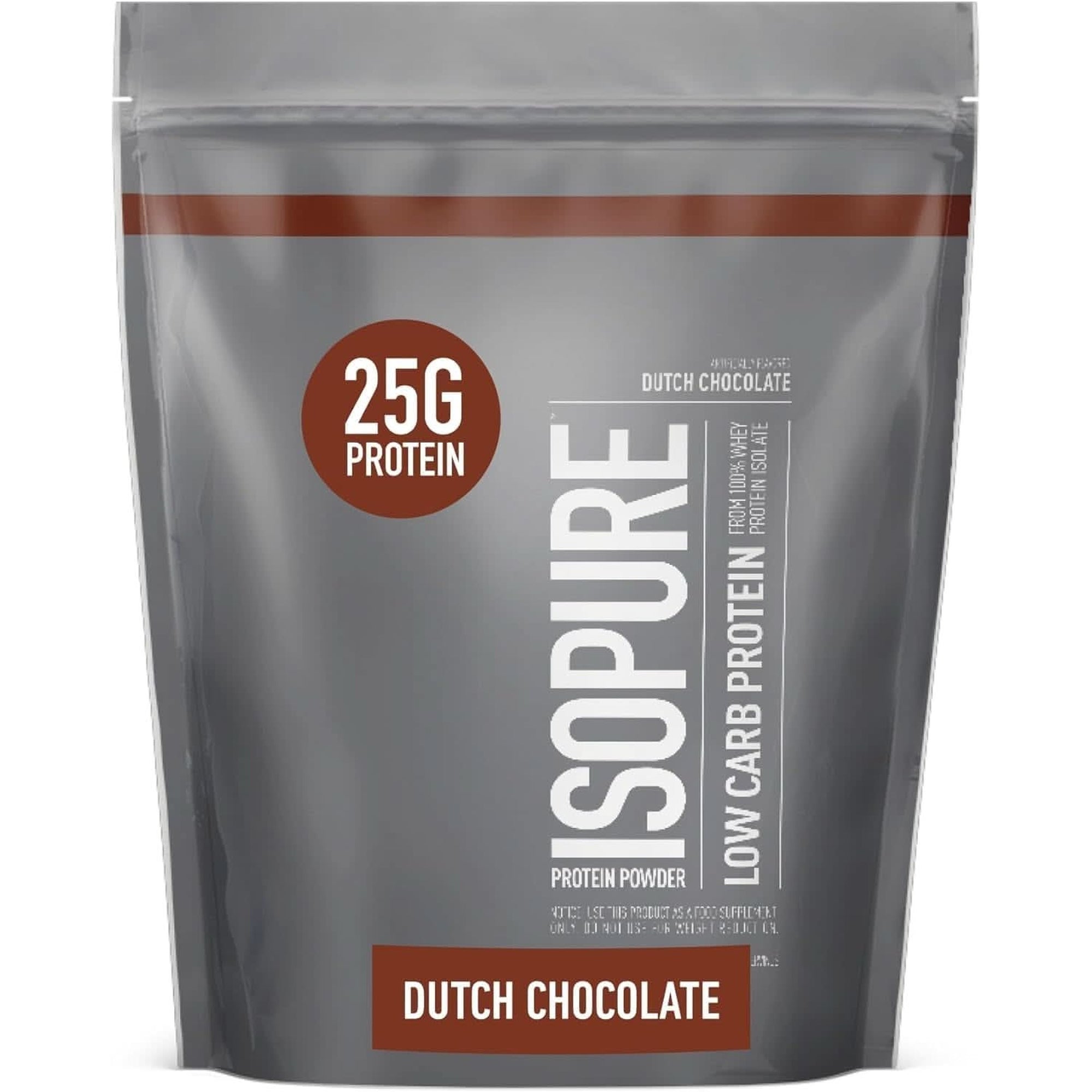 Isopure Protein Powder, Whey Isolate with Vitamin C & Zinc for Immune Support, 25G Protein, Low Carb & Keto Friendly, Flavor: Dutch Chocolate, 62 Servings, 4.5 Pounds (Packaging May Vary)