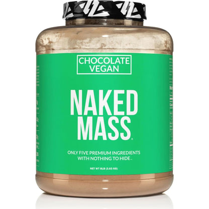 Naked Mass - Vanilla Vegan Weight Gainer - 8Lb Bulk, GMO Free, Gluten Free, Soy Free & Dairy Free. No Artificial Ingredients - 1,230 Calories - 11 Servings