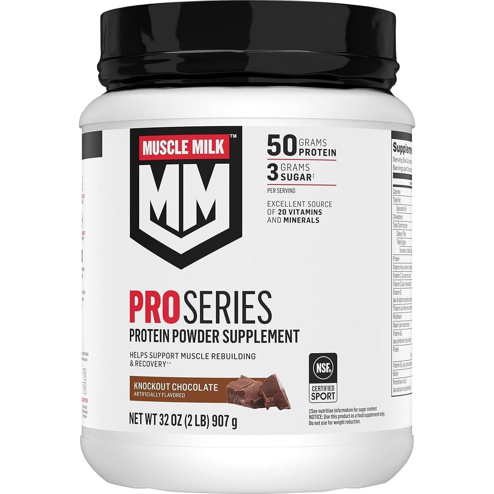 Muscle Milk Pro Series Protein Powder Supplement, Intense Vanilla, 5 Pound, 28 Servings, 50G Protein, 3G Sugar, 20 Vitamins & Minerals, NSF Certified for Sport, Workout Recovery, Packaging May Vary