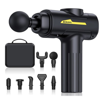 Massage Gun,Massage Gun Deep Tissue for Pain Relief with 7 Massage Heads & 6 Speeds and Carrying Case (Black)